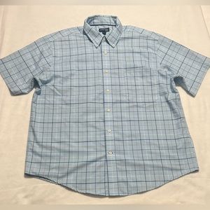 Men’s Light Blue Checkered button down shirt